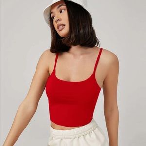 Red crop cami XS